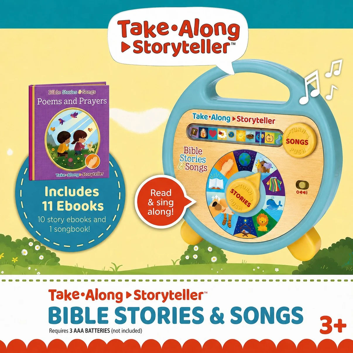 Audio Bible reader with its colorful storybooks