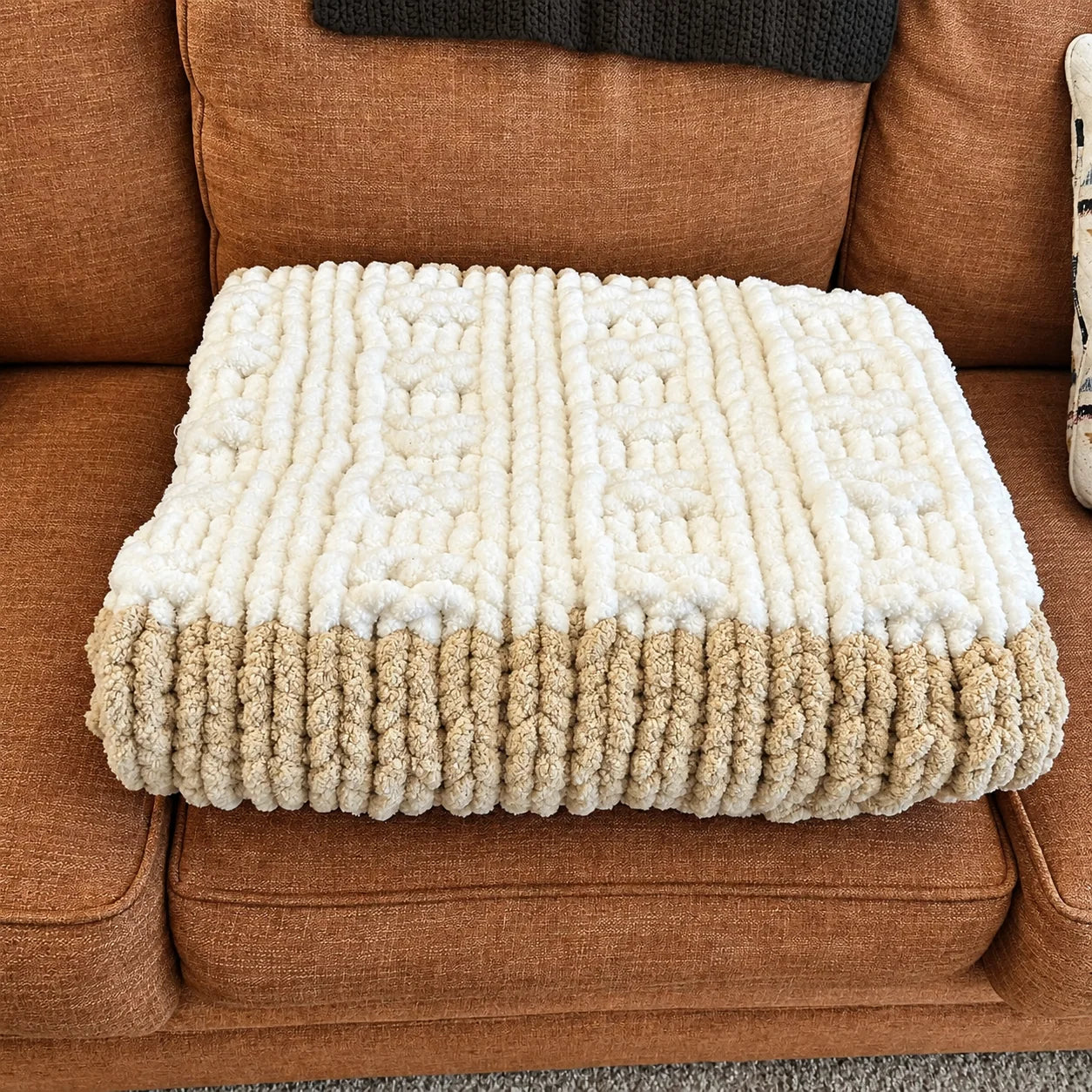 Customer's folded chunky blanket