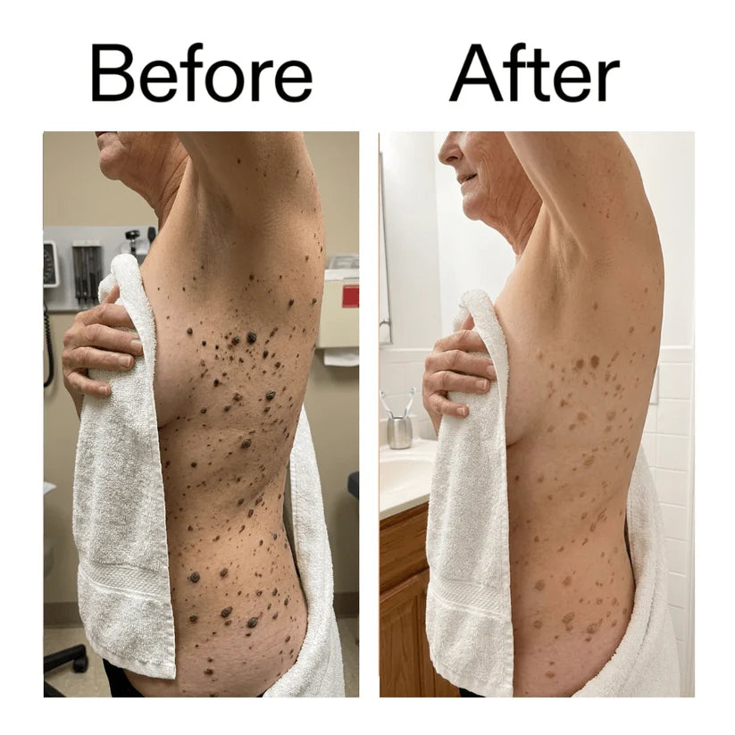 Customer before and after result on the side of the body